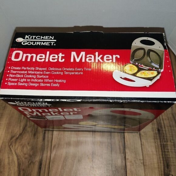 KITCHEN GOURMET ELECTRIC OMELET MAKER WHITE SW-086. Packaging has some wear - Picture 6 of 8